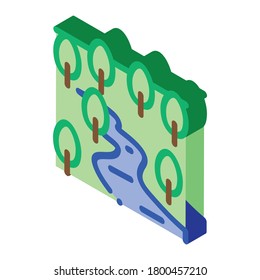 river landscape icon vector. isometric river landscape sign. color isolated symbol illustration