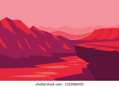 River Landscape Scene Icon