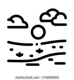 river landscape in sunny weather icon vector. river landscape in sunny weather sign. isolated contour symbol illustration