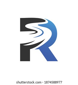 river letter r logo icon
