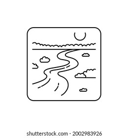 River line color icon. Isolated vector element. Outline pictogram