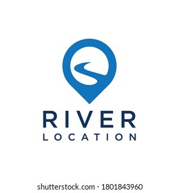 River Location Logo Vector Template
