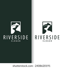River logo, creeks, simple silhouette inspiration design river flow illustration template
