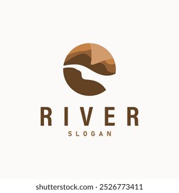River logo, creeks, simple silhouette inspiration design river flow illustration template