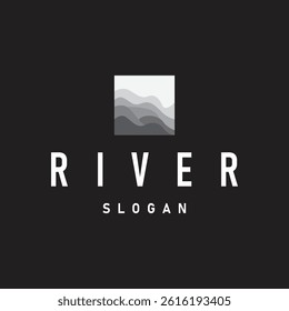 river logo design beautiful natural river scenery with simple minimalist concept illustration of product brand template