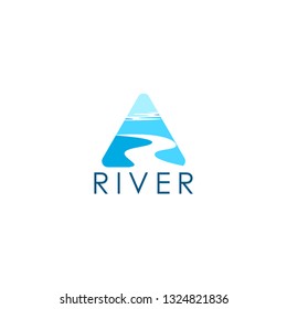 River Logo Design Icon Template