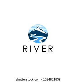 River Logo Design Icon Template