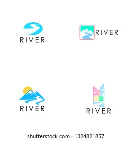 River Logo Design Icon Template