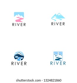 River Logo Design Icon Template