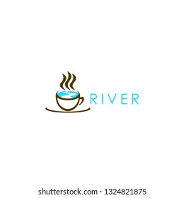 River Logo Design Icon Template