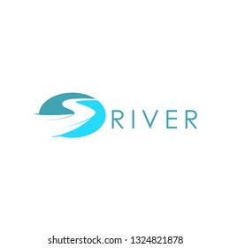 River Logo Design Icon Template