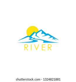 River Logo Design Icon Template