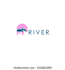River Logo Design Icon Template