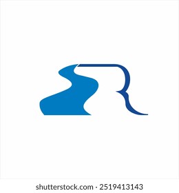 River logo design with letter R concept.