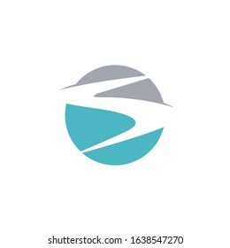 River logo design with S initials for company icon