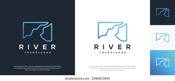 river logo design template. nature river logo icon