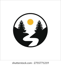 river logo design template vector illustration