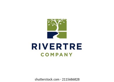 Ilustración vectorial del diseño del logo del río.