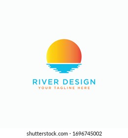 River Logo Icon Design Template Vector Illustration