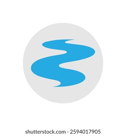 river logo icon illustration flat