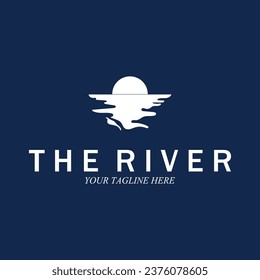Diseño de la ilustración del vector del icono del río