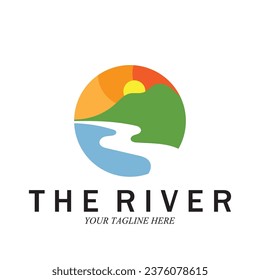 River logo icon vector illustration template design