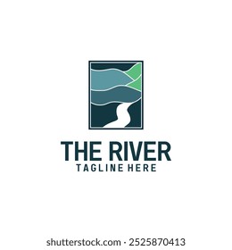 Diseño de Plantilla de Ilustración vectorial de icono de logotipo de río