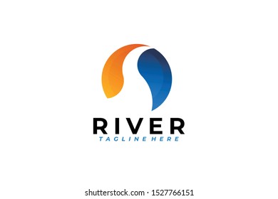river logo icon vector isolated