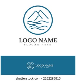 River Logo mountain logo modern concept vector icon illustration design template