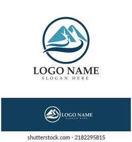 River Logo mountain logo modern concept vector icon illustration design template