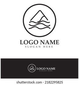 River Logo mountain logo modern concept vector icon illustration design template