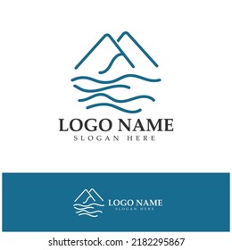 River Logo mountain logo modern concept vector icon illustration design template