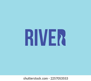 River logo river on Letter R Vector illustration