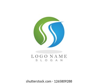 river logo template vector