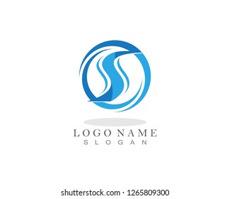 river logo template vector