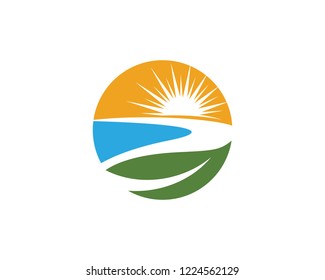 River Logo Template vector icon illustration design