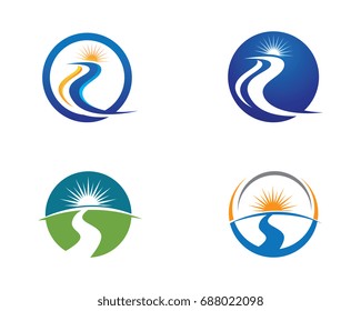 River Logo Template vector icon illustration