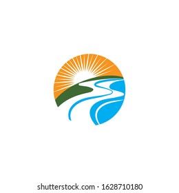 River Logo Template vector symbol nature
