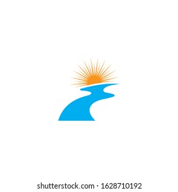 River Logo Template vector symbol nature