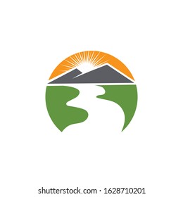 River Logo Template vector symbol nature
