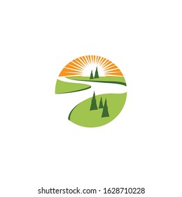 River Logo Template vector symbol nature