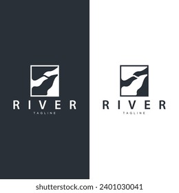 River Logo Vector River Bank Mountain Design Agriculture Symbol Illustration