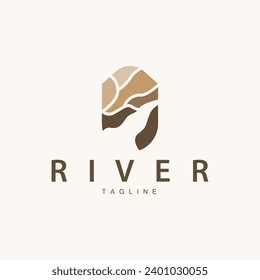 River Logo Vector River Bank Mountain Design Agriculture Symbol Illustration