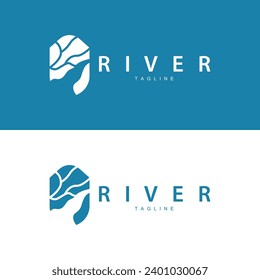 River Logo Vector River Bank Mountain Design Agriculture Symbol Illustration