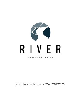 River Logo Vector River Bank Mountain Design Agriculture Symbol Illustration