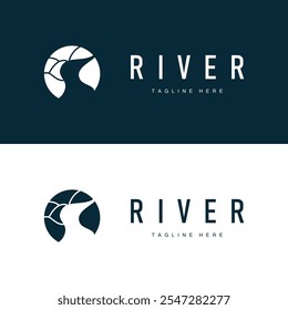 River Logo Vector River Bank Mountain Design Agriculture Symbol Illustration