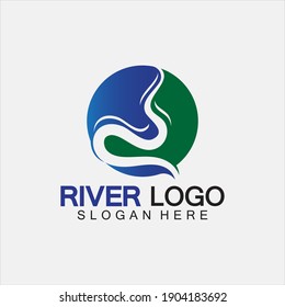 Plantilla de diseño de ilustración de icono del vector del logotipo del río