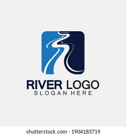 River Logo vector icon illustration design template