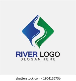 Plantilla de diseño de ilustración de icono del vector del logotipo del río