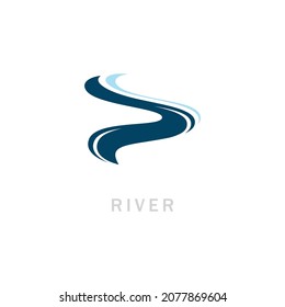 Diseño de iconos del vector del logotipo del río